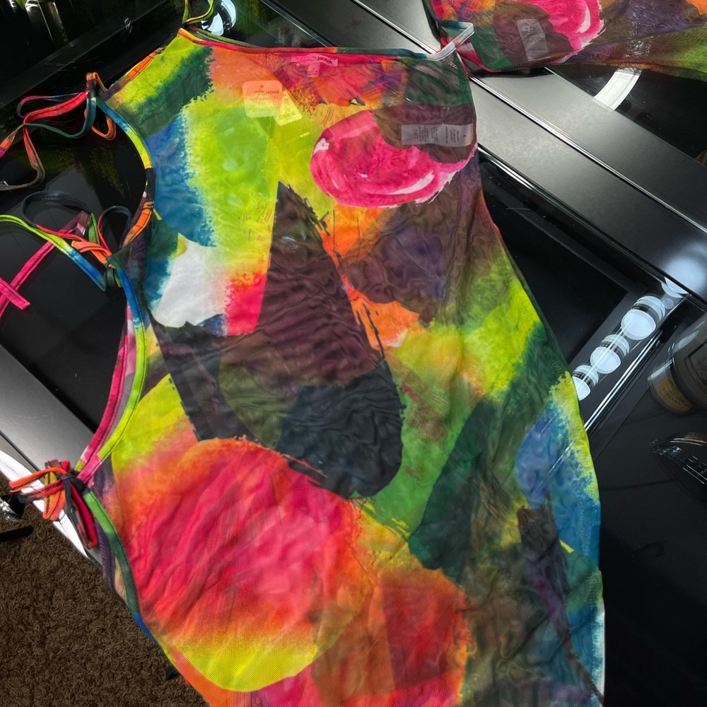 One shoulder mesh dress